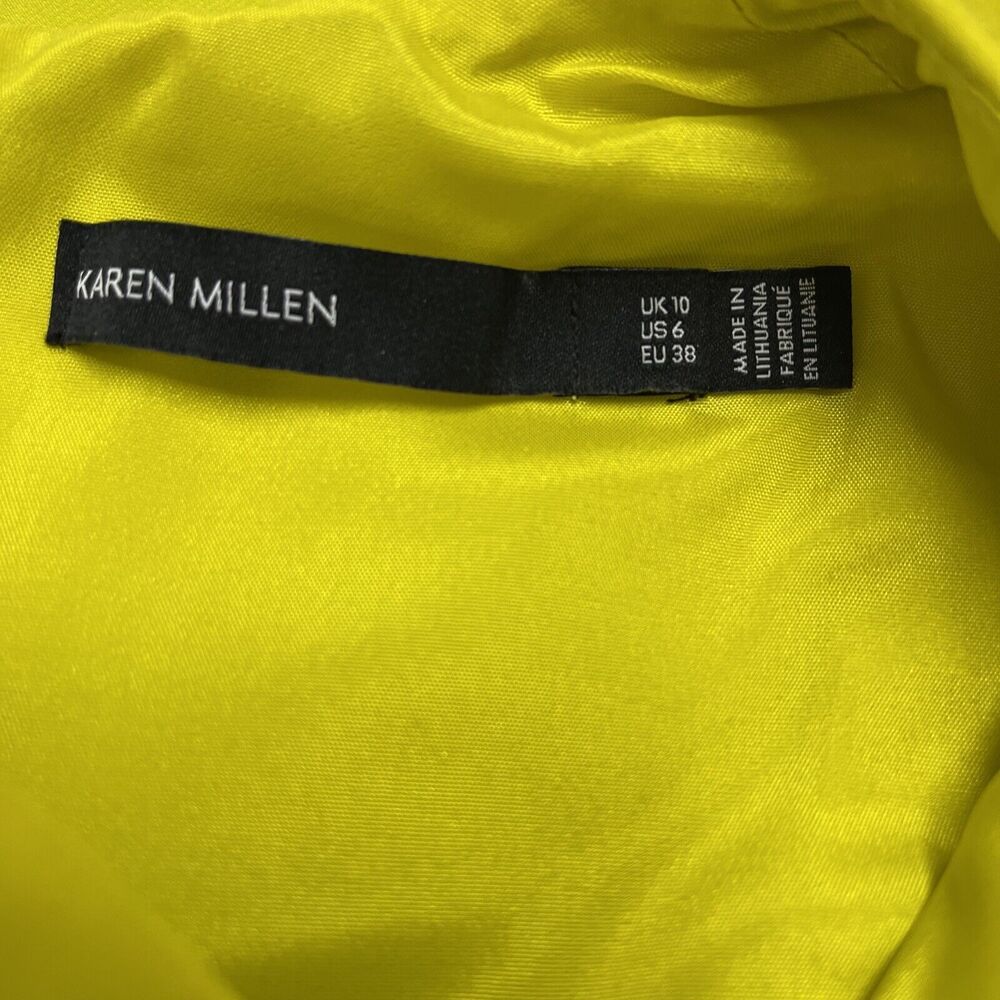 Karen Millen Women's Dress Lime Size 6 - Picture 6 of 7